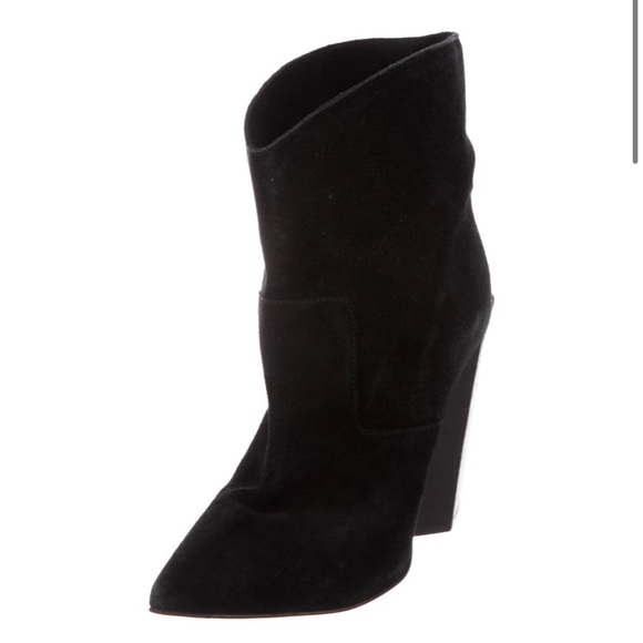 Fendi Pointed Toe Black Suede Ankle Boots - Picture 2 of 5
